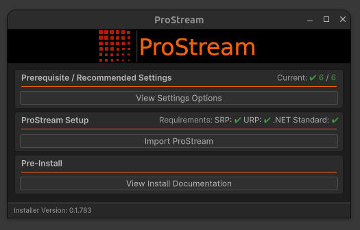ProStream Setup