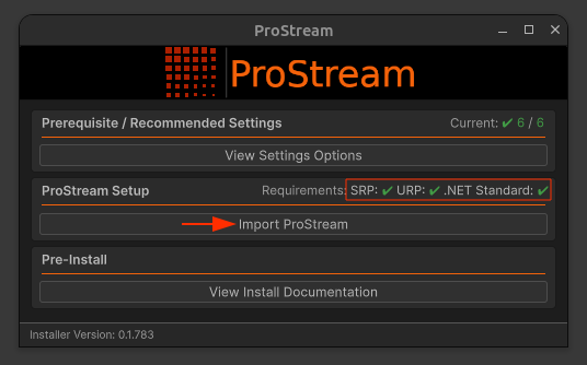 Import ProStream