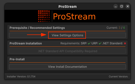 View Settings Options