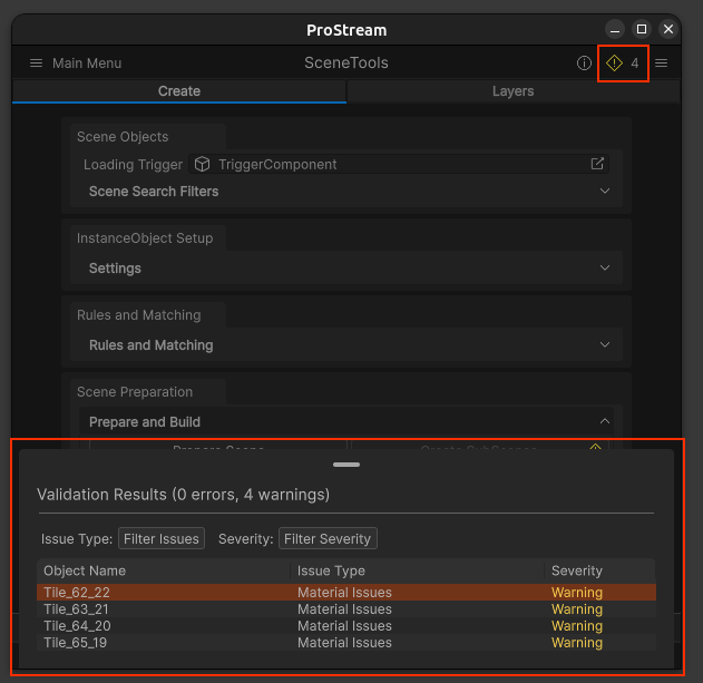 Validation Results View